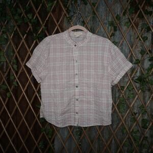 L - Vintage Y2K Passport T-Shirts plaid button women's fem 2